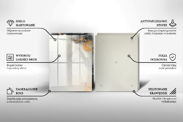 Sklenená doska na krájanie Abstrakcia so zlatom