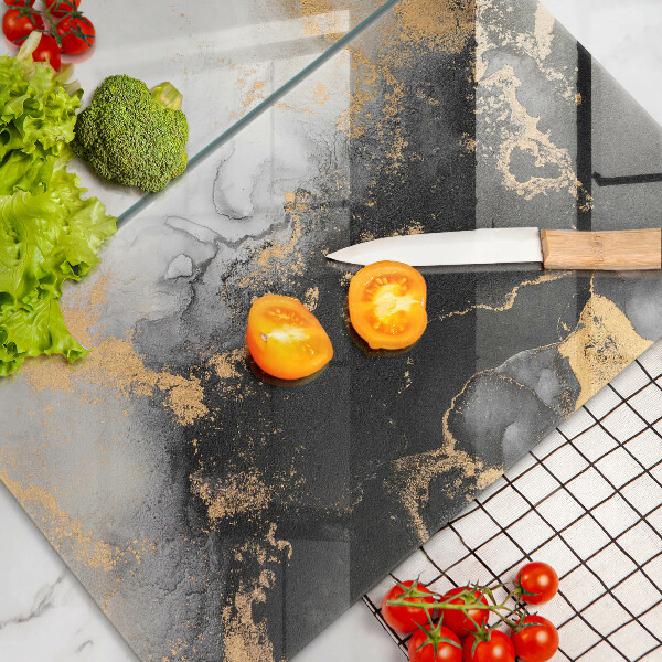 Sklenená doska na krájanie Abstrakcia so zlatom