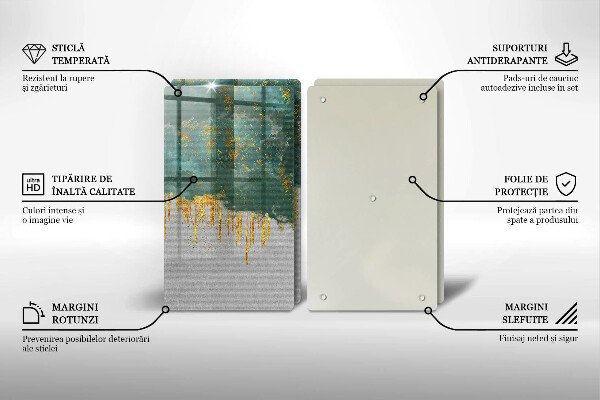 Sklenená doska na krájanie Abstrakcia so zlatom