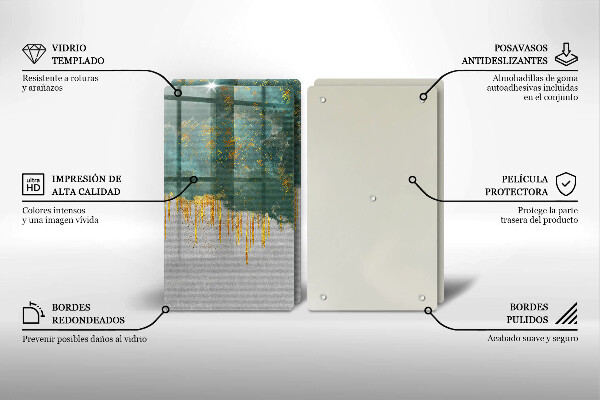 Sklenená doska na krájanie Abstrakcia so zlatom