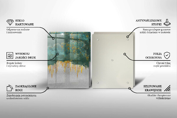 Sklenená doska na krájanie Abstrakcia so zlatom