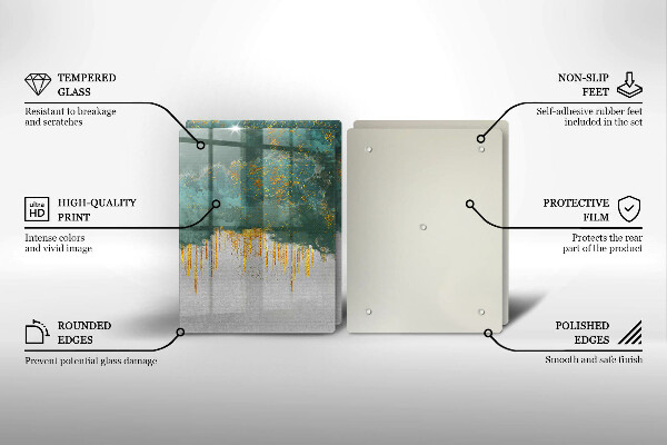 Sklenená doska na krájanie Abstrakcia so zlatom