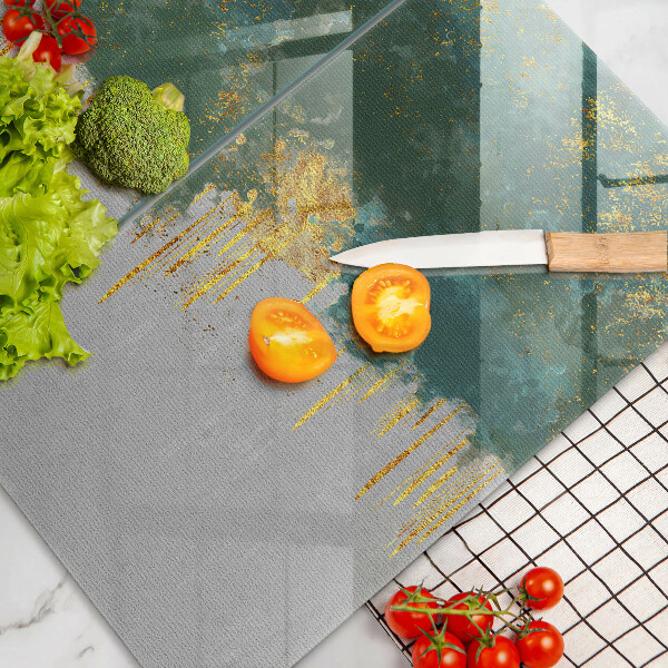 Sklenená doska na krájanie Abstrakcia so zlatom