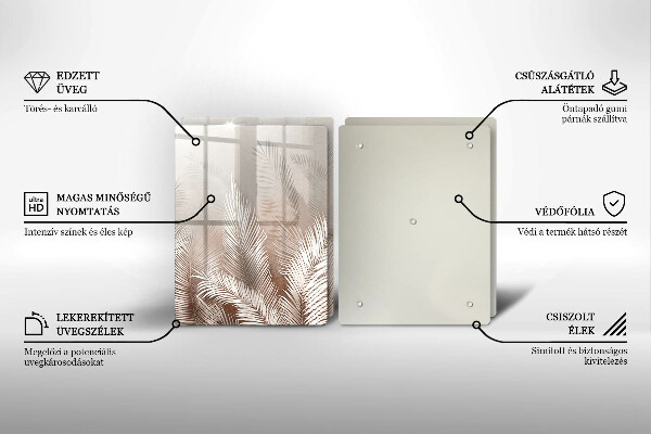 Sklenená doska na krájanie Boho vegetačné listy