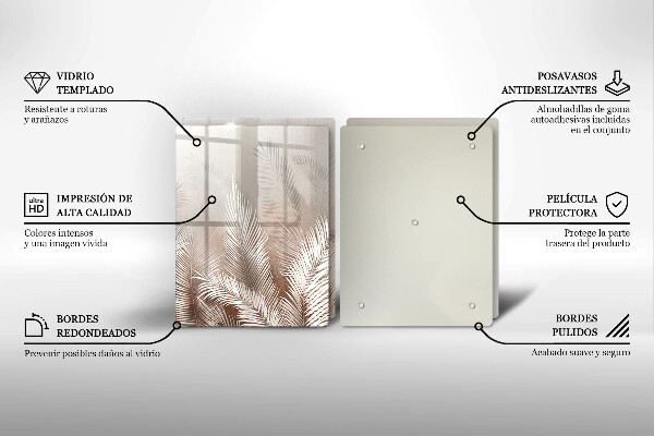 Sklenená doska na krájanie Boho vegetačné listy