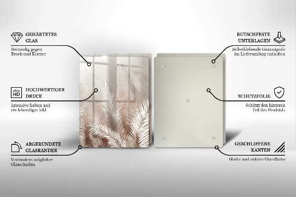 Sklenená doska na krájanie Boho vegetačné listy