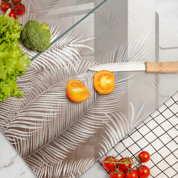 Sklenená doska na krájanie Boho vegetačné listy