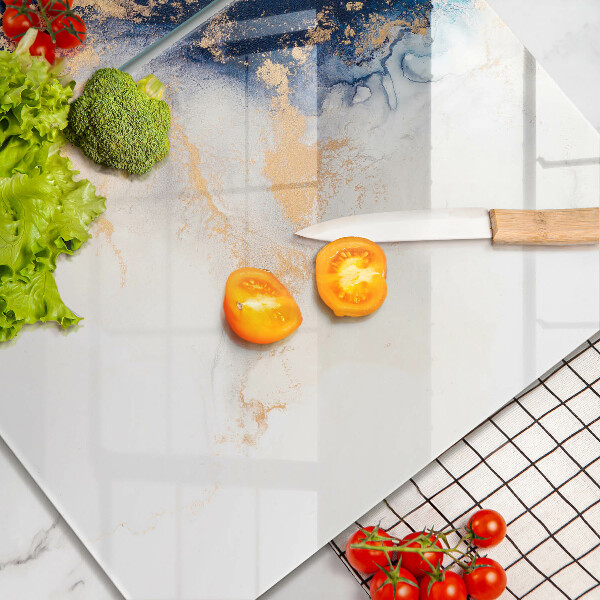 Sklenená doska na krájanie Abstrakcia s modrou