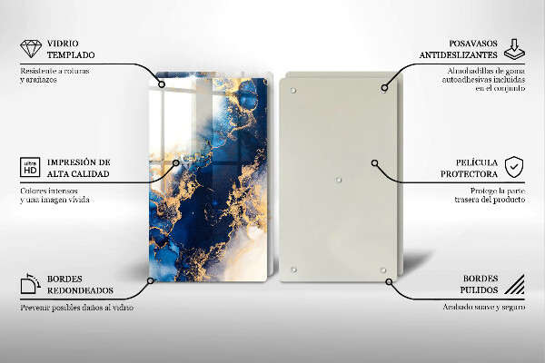 Sklenená doska na krájanie Abstrakcia s modrou