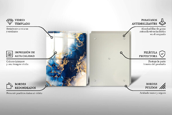Sklenená doska na krájanie Abstrakcia s modrou