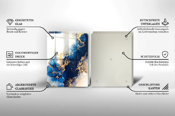 Sklenená doska na krájanie Abstrakcia s modrou