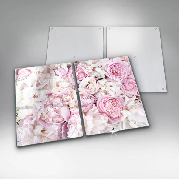 Sklenená doska na krájanie Pivoňková kytica