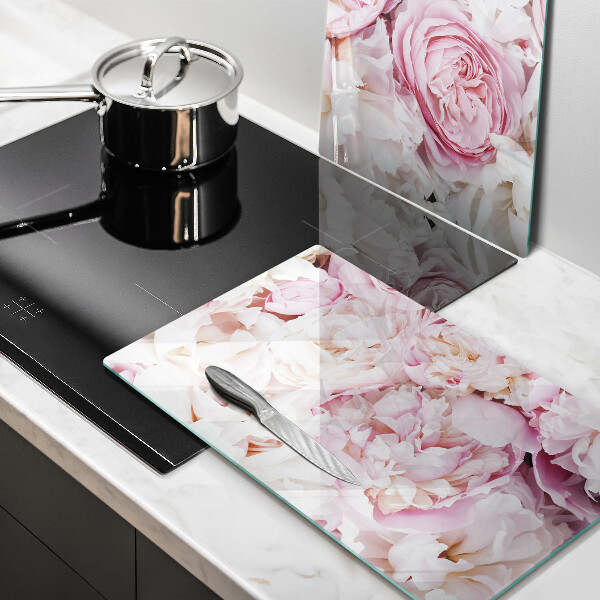 Sklenená doska na krájanie Pivoňková kytica