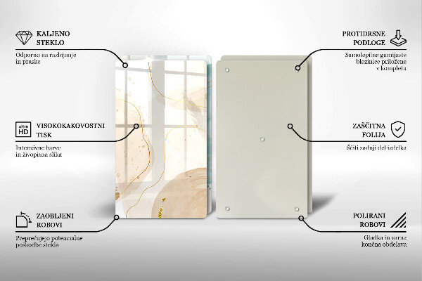 Sklenená doska na krájanie Svetlé boho tvary