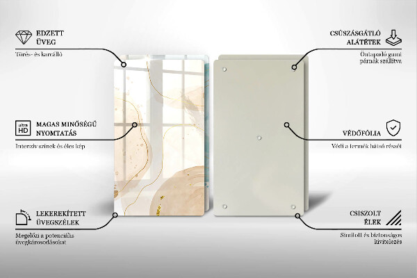 Sklenená doska na krájanie Svetlé boho tvary