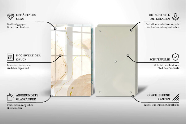 Sklenená doska na krájanie Svetlé boho tvary