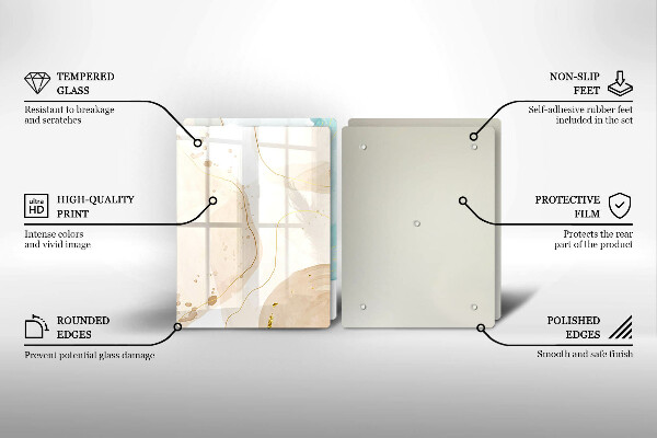 Sklenená doska na krájanie Svetlé boho tvary