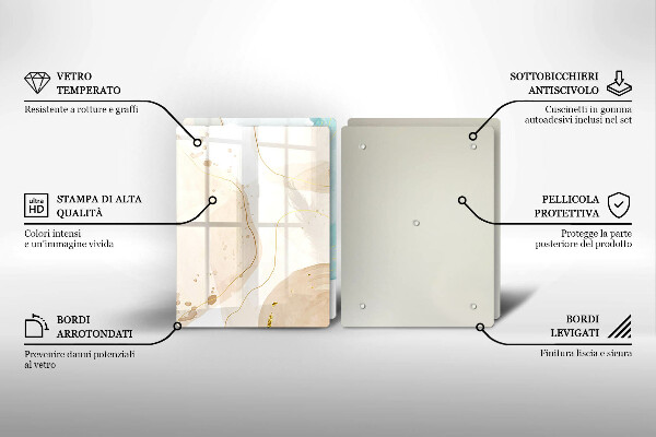 Sklenená doska na krájanie Svetlé boho tvary