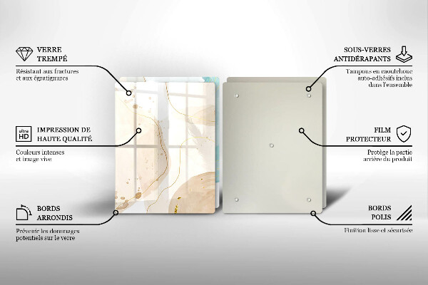 Sklenená doska na krájanie Svetlé boho tvary