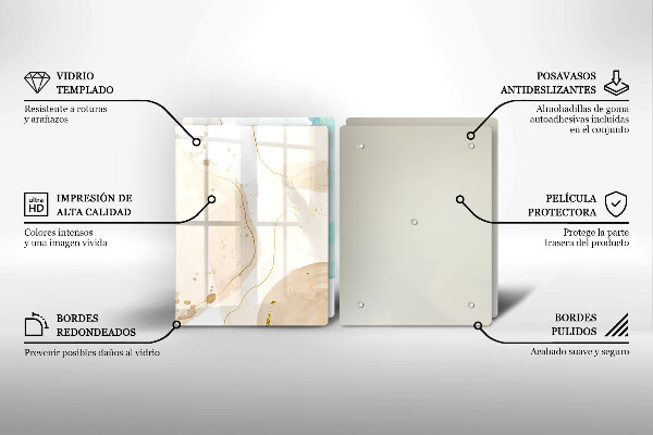 Sklenená doska na krájanie Svetlé boho tvary