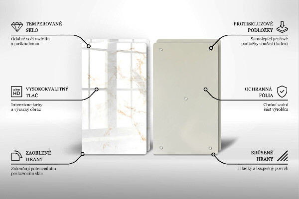 Sklenená doska na krájanie Elegantný mramorový kameň