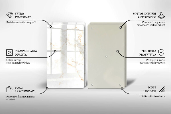 Sklenená doska na krájanie Elegantný mramorový kameň