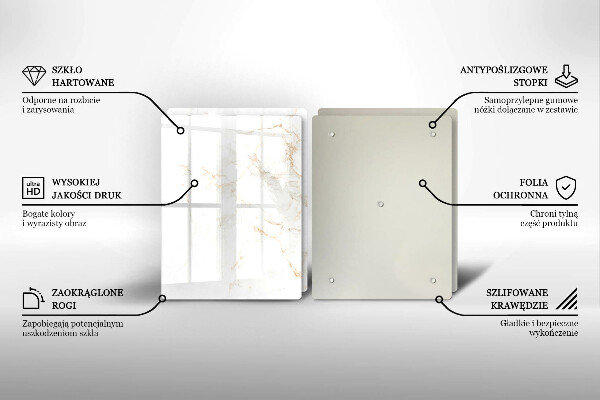 Sklenená doska na krájanie Elegantný mramorový kameň