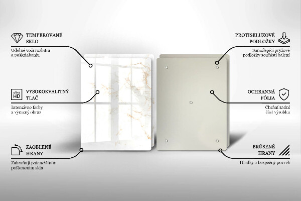 Sklenená doska na krájanie Elegantný mramorový kameň