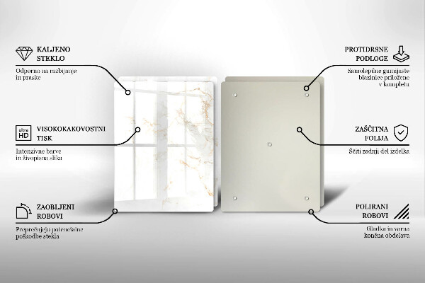 Sklenená doska na krájanie Elegantný mramorový kameň