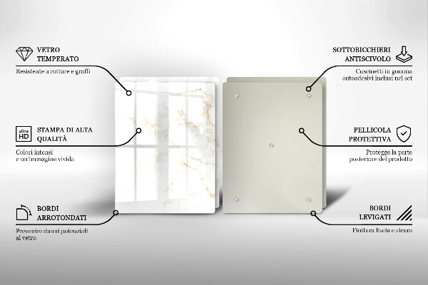 Sklenená doska na krájanie Elegantný mramorový kameň