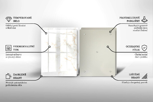 Sklenená doska na krájanie Elegantný mramorový kameň