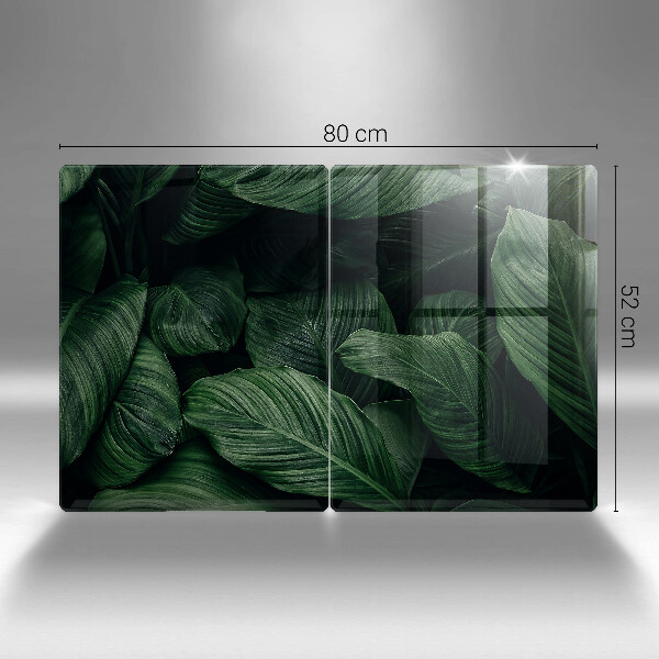 Sklenená doska na krájanie Tmavé listy