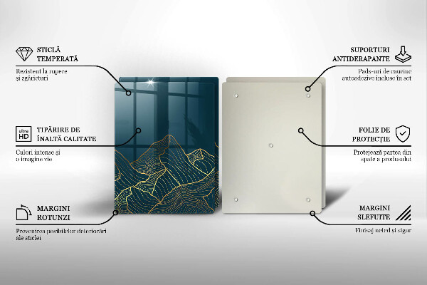 Kuchynská doska veľká zo skla Abstraktné hory