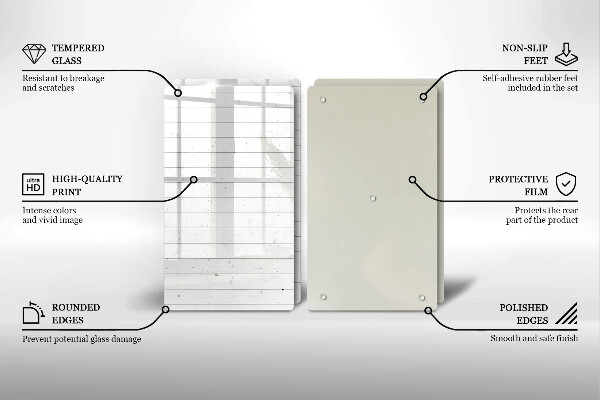 Kuchynská doska veľká zo skla Moderné svetlé dosky