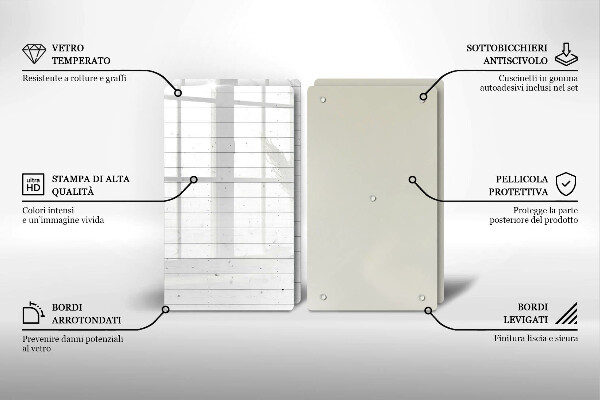 Kuchynská doska veľká zo skla Moderné svetlé dosky