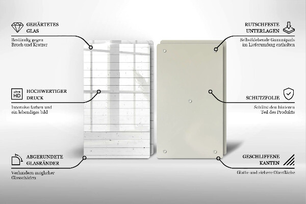 Kuchynská doska veľká zo skla Moderné svetlé dosky