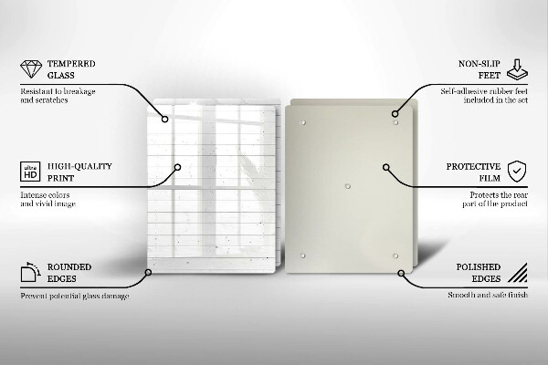 Kuchynská doska veľká zo skla Moderné svetlé dosky