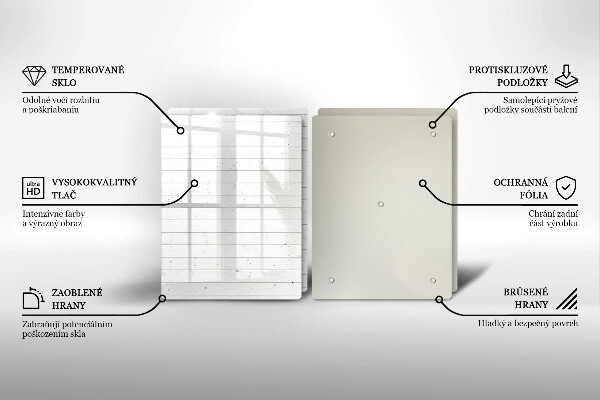 Kuchynská doska veľká zo skla Moderné svetlé dosky