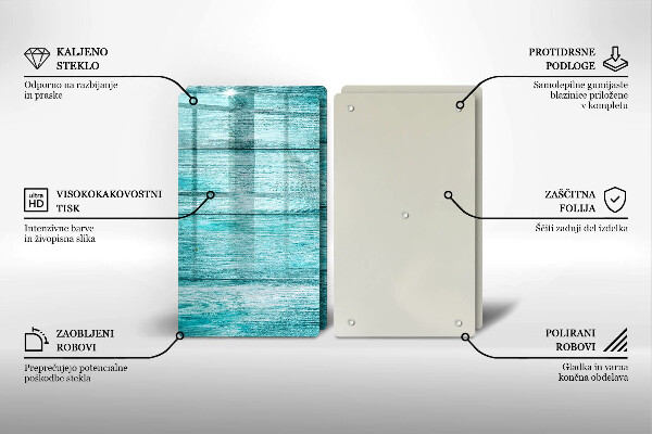 Kuchynská doska veľká zo skla Vintage drevené dosky