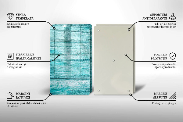 Kuchynská doska veľká zo skla Vintage drevené dosky