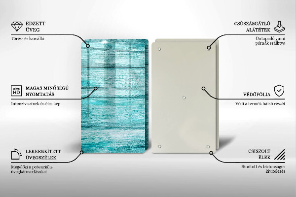 Kuchynská doska veľká zo skla Vintage drevené dosky