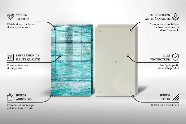 Kuchynská doska veľká zo skla Vintage drevené dosky