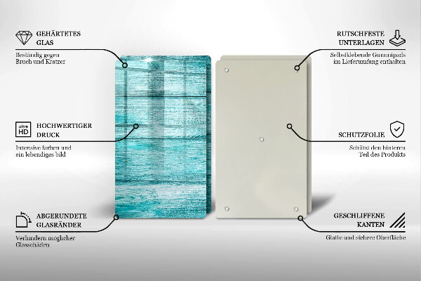 Kuchynská doska veľká zo skla Vintage drevené dosky