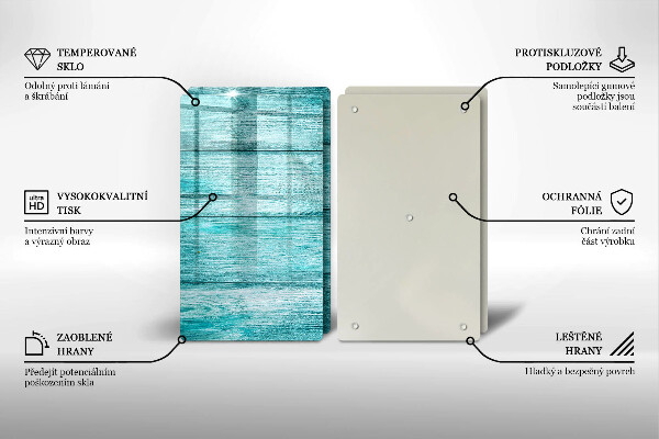 Kuchynská doska veľká zo skla Vintage drevené dosky