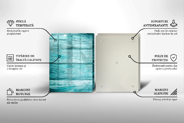 Kuchynská doska veľká zo skla Vintage drevené dosky