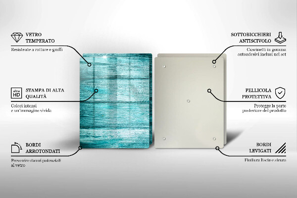 Kuchynská doska veľká zo skla Vintage drevené dosky