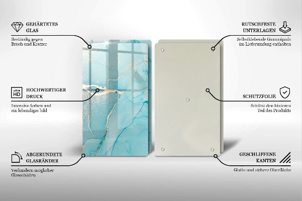 Kuchynská doska veľká zo skla Kamenná abstrakcia