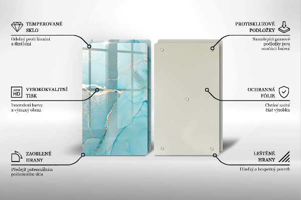 Kuchynská doska veľká zo skla Kamenná abstrakcia