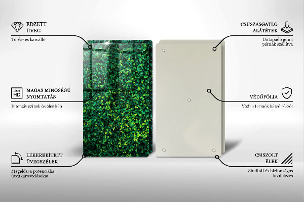 Kuchynská doska veľká zo skla Rastlina s malými listami