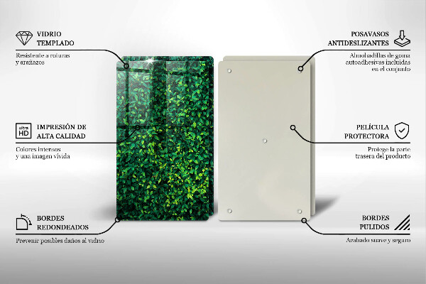 Kuchynská doska veľká zo skla Rastlina s malými listami